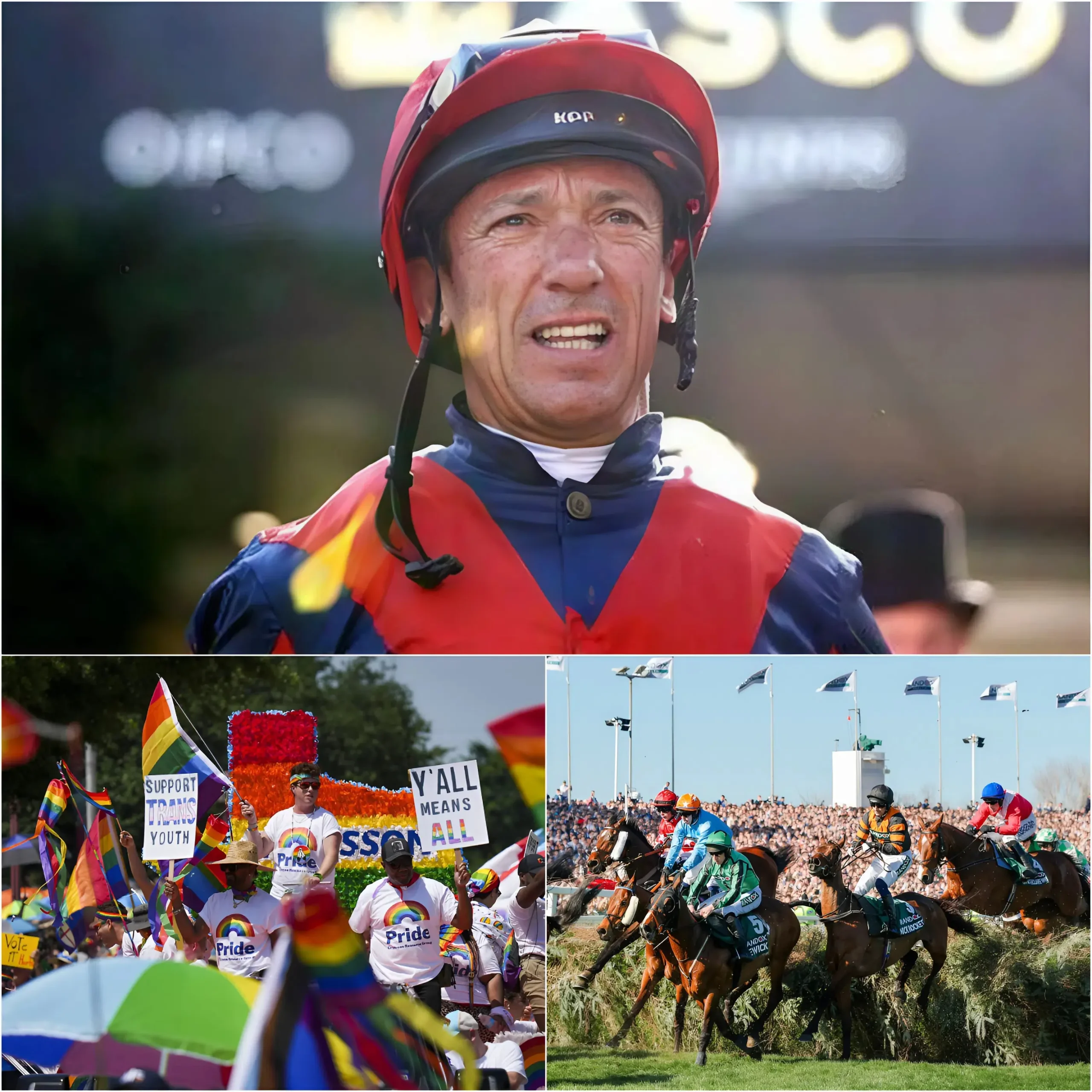 Cover Image for “I respect every individual, but horse racing should not confuse politics with sporting passion” world-famous jockey Frankie Dettori caused a stir when he spoke out about the BHA accepting LGBT riders and held a controversial “Pride Night” on social media about corruption in the sport.