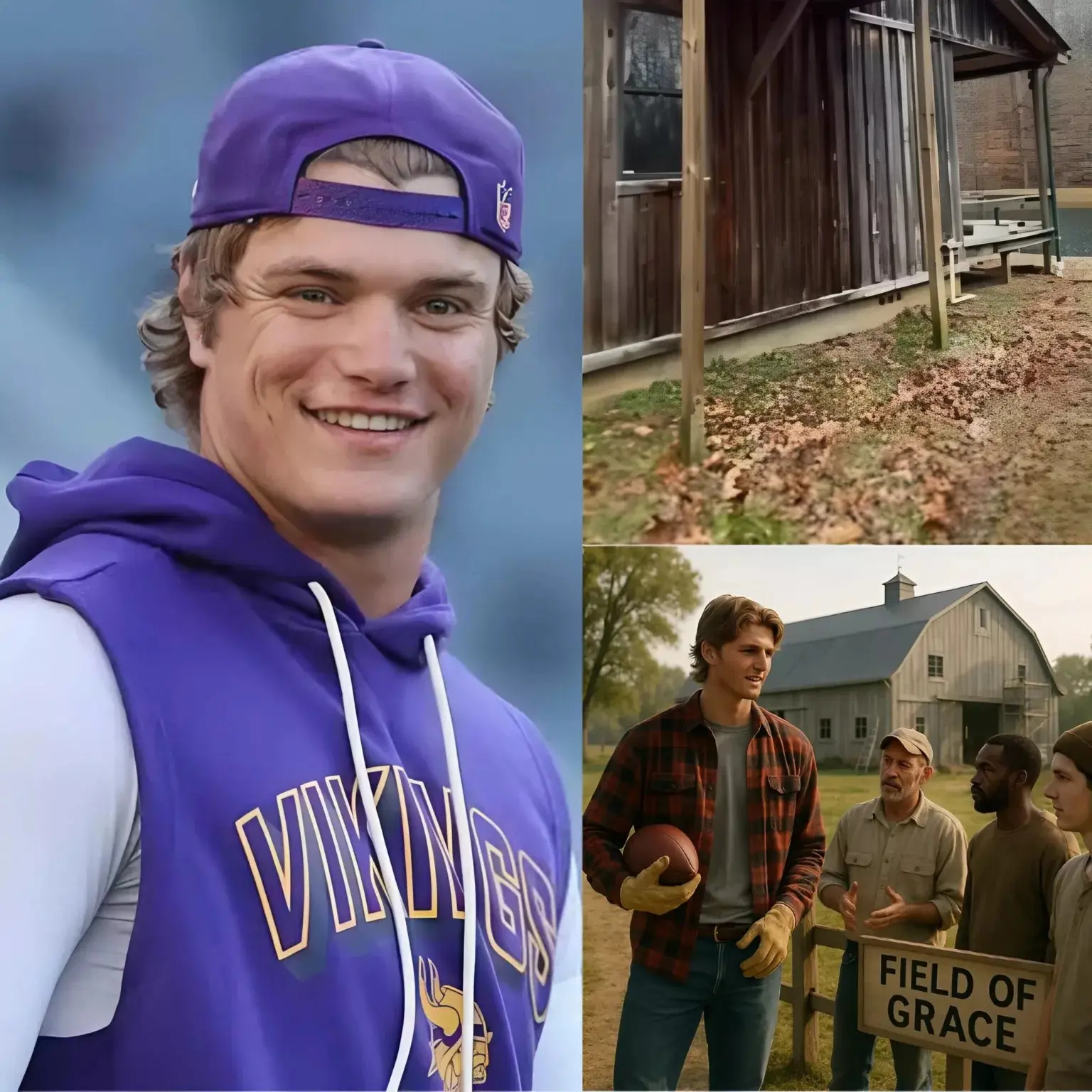 Cover Image for While most athletes build mansions, J.J. McCarthy is creating a refuge for the forgotten addicts, ex-inmates, and lost kids with his self-funded project, FIELD OF GRACE. A place where therapy and football merge, McCarthy calls it his true legacy, a symbol of redemption. Fans believe this is the purpose-driven legacy that no record or ring could ever surpass.