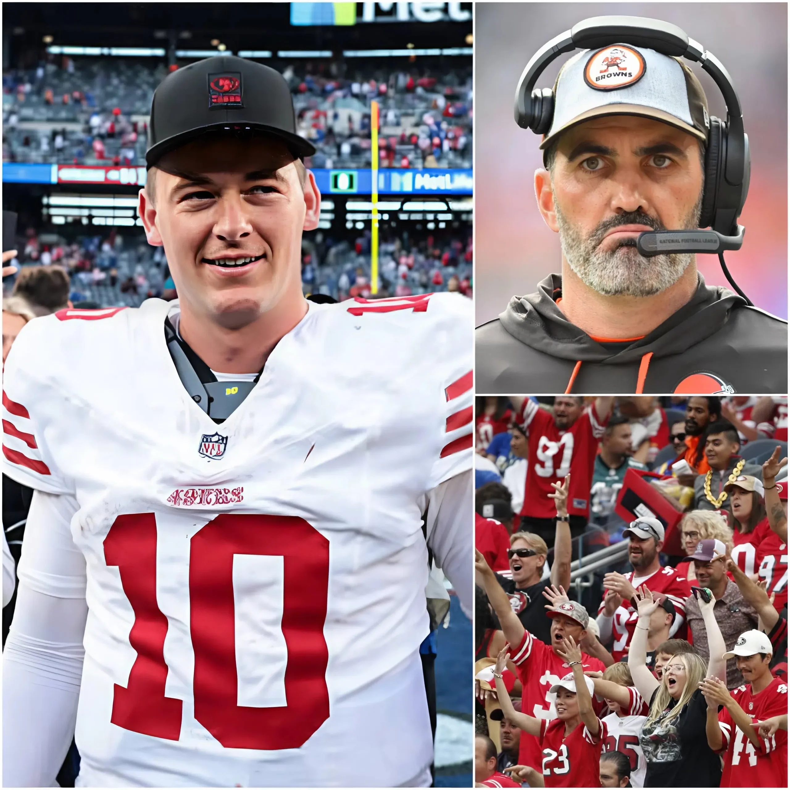 Cover Image for BREAKING NEWS: The head coach of the Cleveland Browns has proposed banning all San Francisco 49ers fans from entering Huntington Bank Field’s stadium for an utterly unreasonable reason. Immediately, Mac Jones responded sharply with 15 words aimed directly at the Cleveland Browns, causing the team to face a flood of criticism.