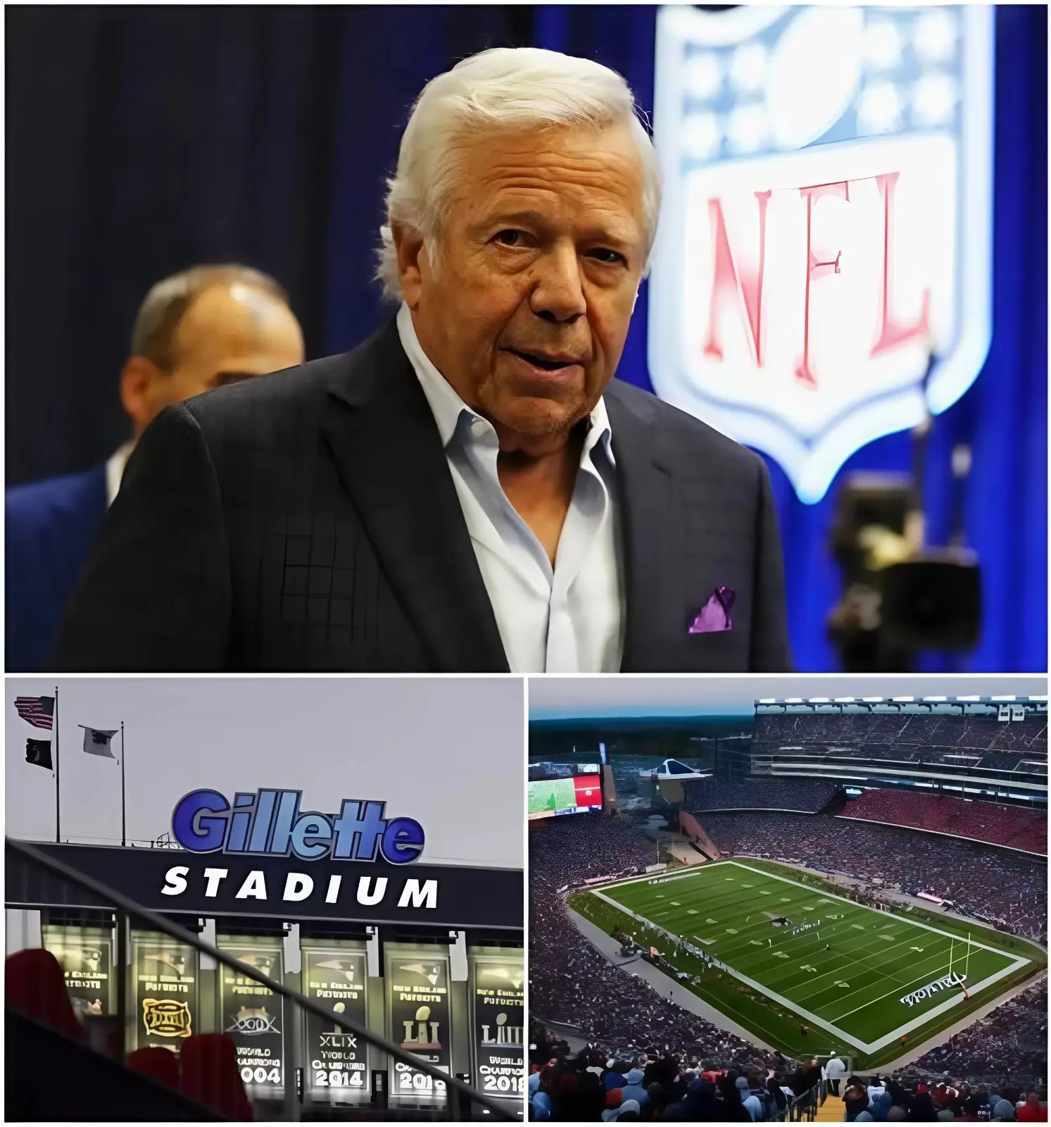 Cover Image for BREAKING NEWS: New England Patriots Chairman Robert Kraft has just announced a $5.6 billion stadium renovation project, aiming to redefine professional arena standards and deliver a world-class experience for fans