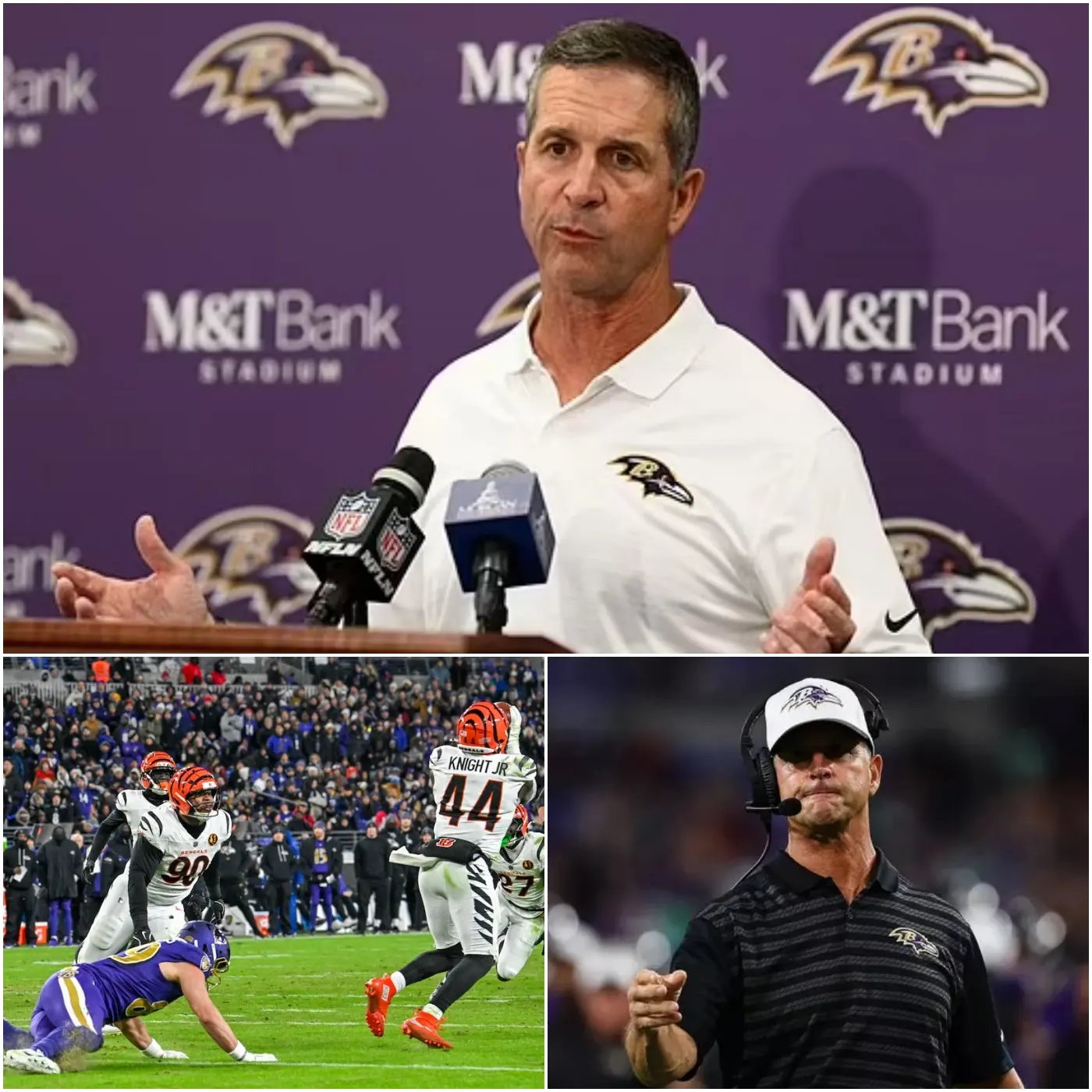 Cover Image for “SHOCKING NEWS”: After a disastrous 14-32 loss to the Cincinnati Bengals, coach John Harbaugh shocked everyone by announcing his intention to leave the Baltimore Ravens at the end of the season. John Harbaugh revealed shocking details about what he experienced during his time coaching the Ravens: “I can’t stay here another minute,” leaving the Baltimore Ravens club in chaos.